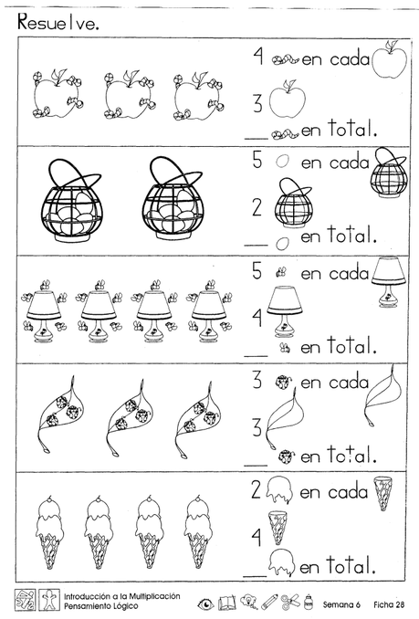 Introducción a la multiplicación pensamiento logico