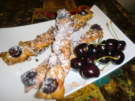 Trenzas de hojaldre tiempo de cerezas