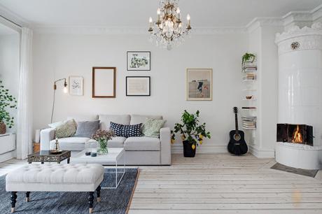 recursos decoración papel de pared interiores espacios pequeños estilo y diseño nórdico escandinavo estilo femenino Diseño de interiores decoracion dormitorios Decoración de interiores Contraste de estampados blog decoración nórdica 