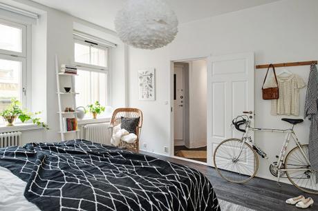 recursos decoración papel de pared interiores espacios pequeños estilo y diseño nórdico escandinavo estilo femenino Diseño de interiores decoracion dormitorios Decoración de interiores Contraste de estampados blog decoración nórdica 