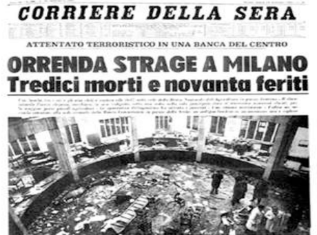 Los ejércitos secretos de la OTAN: la Operación Gladio Portada del Corriere della Sera el día después del atentado en Piazza Fontana