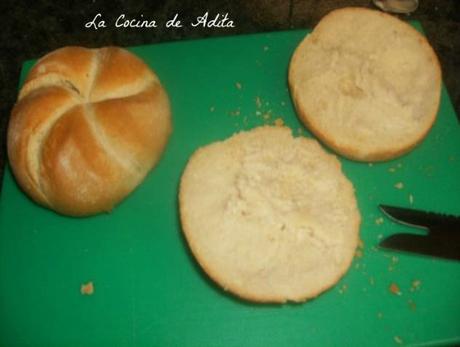 Bocatas con pan de ajo