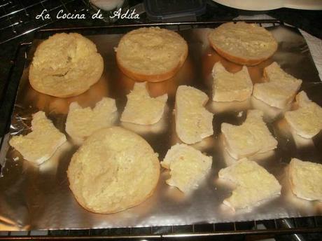 Bocatas con pan de ajo