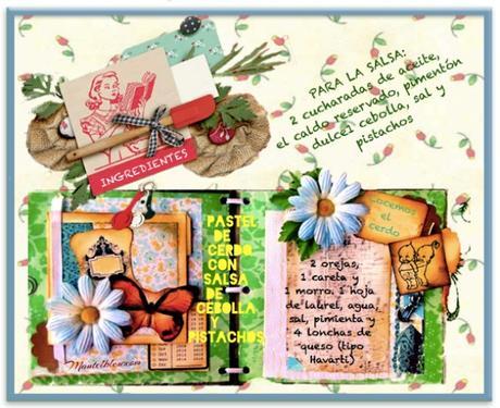 Pastel de cerdo con salsa de cebolla y pistachos Pastel de cerdo con salsa de cebolla y pistachos