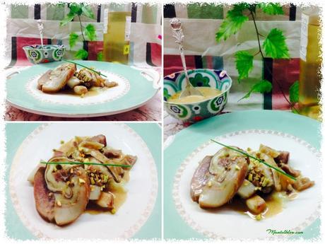 Pastel de cerdo con salsa de cebolla y pistachos Pastel de cerdo con salsa de cebolla y pistachos