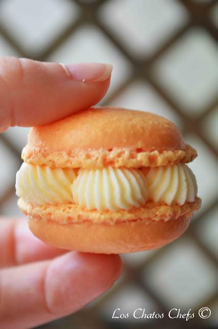 macarons con buttercream de mandarina