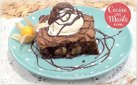 Brownie de chocolate, video receta, cocina con marta, fácil, rápido, casero.