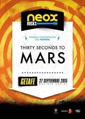 Thirty Seconds to Mars, el 27 de septiembre en Getafe en el festival Neox Rocks