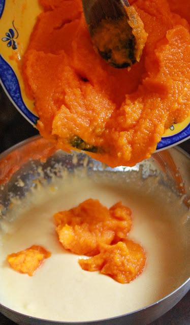 Brazo de coco, zanahorias y cabello de ángel