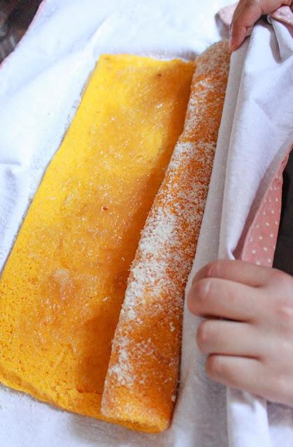 Brazo de coco, zanahorias y cabello de ángel