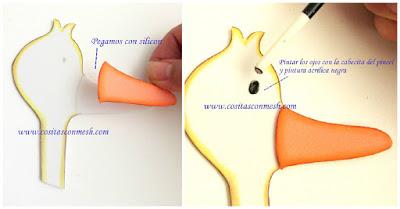 Cigueña con dulces para baby shower