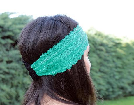 Turbantes de encaje con y sin máquina de coser detalle-de-turbante