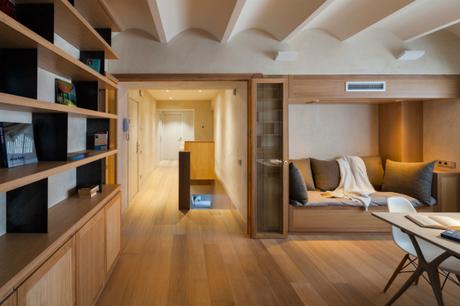 viviendas lujo barcelona Unir dos pisos por una escalera revestimientos madera roble interiores barcelona estilo nórdico minimalista distribución diáfana cocinas modernas blog decoracion interiores 