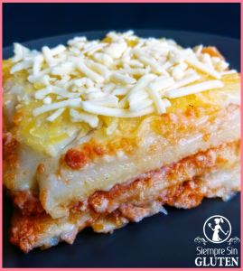 Lasaña boloñesa (Sin Gluten, Sin Lácteos, Sin Huevo)