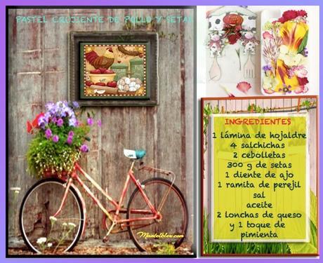 Pastel crujiente de pollo con setas