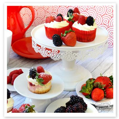 CUPCAKES DE TARTA DE QUESO CON FRUTOS ROJOS / RED BERRIES CHEESECAKE CUPCAKES