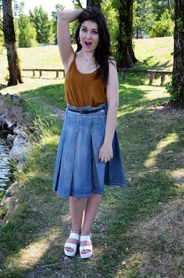 HOW TO WEAR A DENIM MIDI SKIRT with Catching The Sun #80