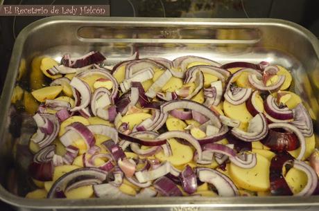 Lubina al horno con patatas