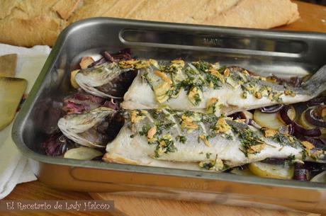 Lubina al horno con patatas