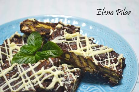 Barritas de chocolate con muesli y galleta