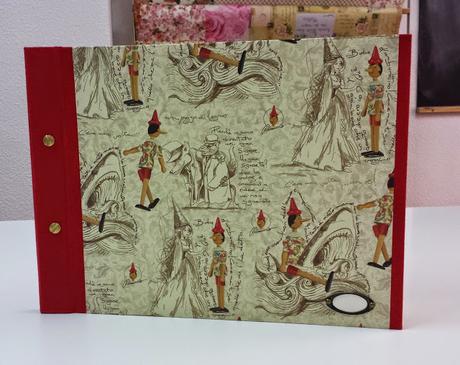 Taller álbumes de fotos, encuadernación.