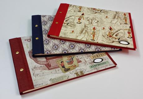 Taller álbumes de fotos, encuadernación.