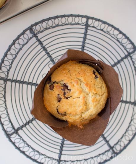 Muffins de Créme fraîche y pepitas de chocolate negro