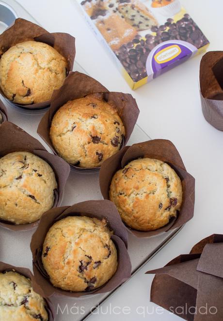 Muffins de Créme fraîche y pepitas de chocolate negro