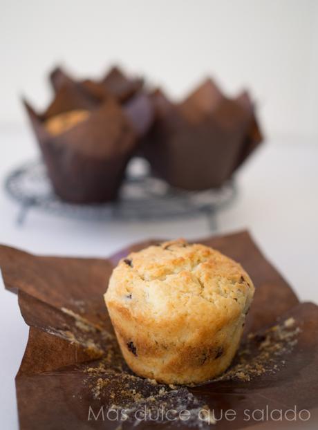 Muffins de Créme fraîche y pepitas de chocolate negro