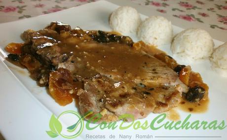 Chuletas de cerdo con frutas pasas OLYMPUS DIGITAL CAMERA