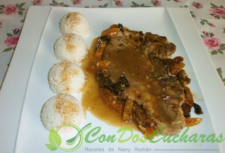 Chuletas de cerdo con frutas pasas OLYMPUS DIGITAL CAMERA