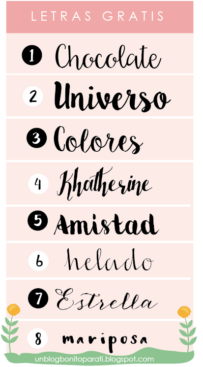 Tipos de letras para hacer cartelitos bonitos