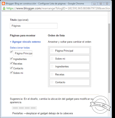 Como crear y centrar pestañas en blogger