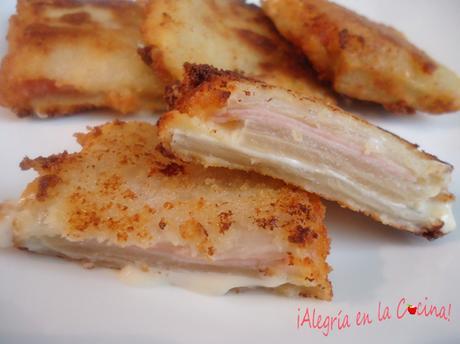 pencas rellenas de jamón y queso