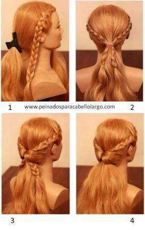 Como hacer un peinado sencillo en cabello largo