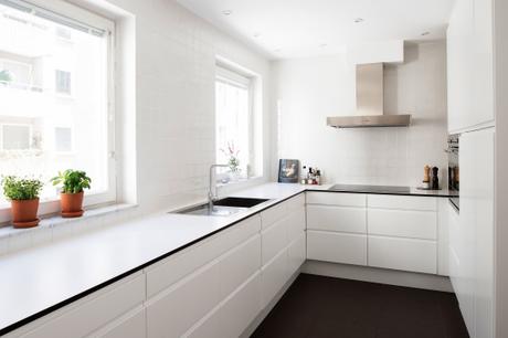 estilo nórdico escandinavo decoración cocinas cocinas nórdicas cocinas modernas blancas Cocina bien iluminada sin adornos blog decoracion interiores 