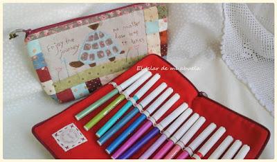 NECESER y ESTUCHE con diseños de Annie Downs y FUNDA GUARDA-AGUJAS.