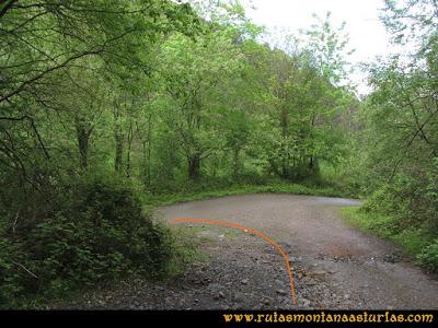 Ruta Ablaña Llosorio:  Cruce con carretera por debajo de Conforcos