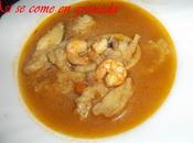 Sopa pescado frito marisco