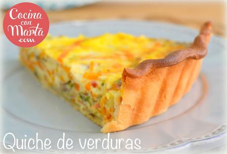 Quiche de verduras, quinche o pastel frío de verduras. Receta casera, fácil y rápida. Cocina con Marta