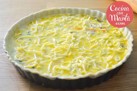 Quiche de verduras, quinche o pastel frío de verduras. Receta casera, fácil y rápida. Cocina con Marta