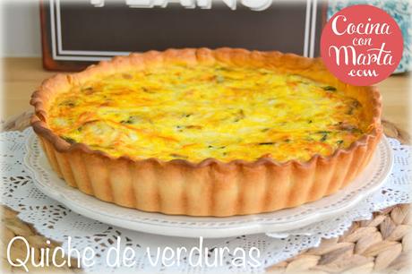 Quiche de verduras, quinche o pastel frío de verduras. Receta casera, fácil y rápida. Cocina con Marta