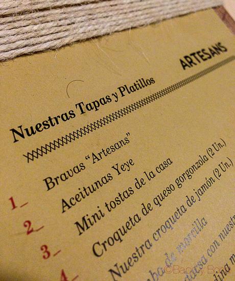 detalle carta  Artesans Born Baco y Boca