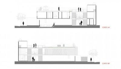 Casa residencial angosta contemporánea en San Pablo.