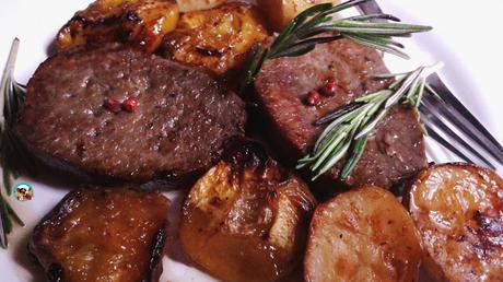 Asado con melocotones