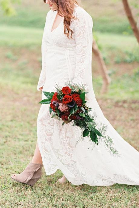 SI AL ROJO de una boda rústica, romántica y bohemia! ESPECTACULAR