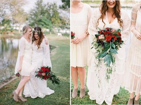 SI AL ROJO de una boda rústica, romántica y bohemia! ESPECTACULAR