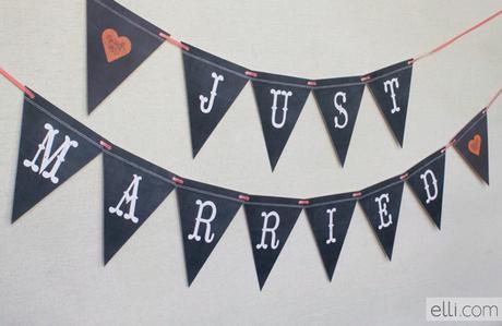 Banderines imprimibles gratis para tu boda