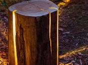 Troncos madera modo lámparas