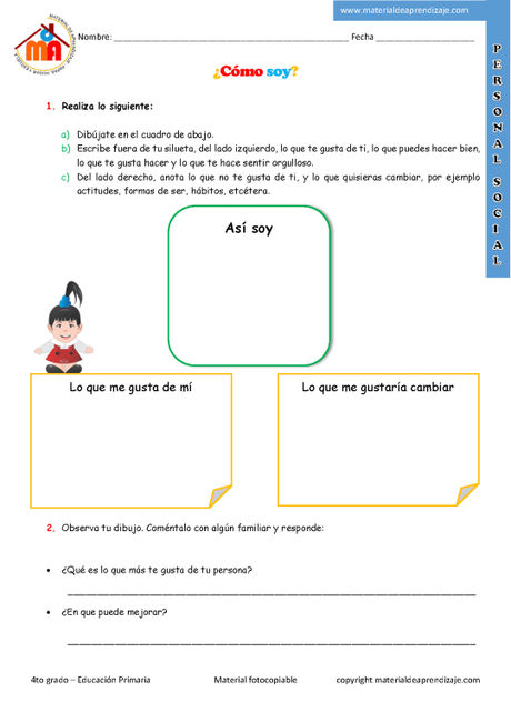 ¿Cómo soy? 4to grado como soy
